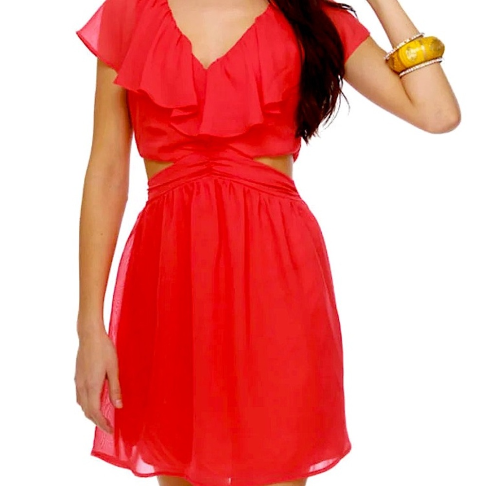 ❤ Little Red Ruffle Dress